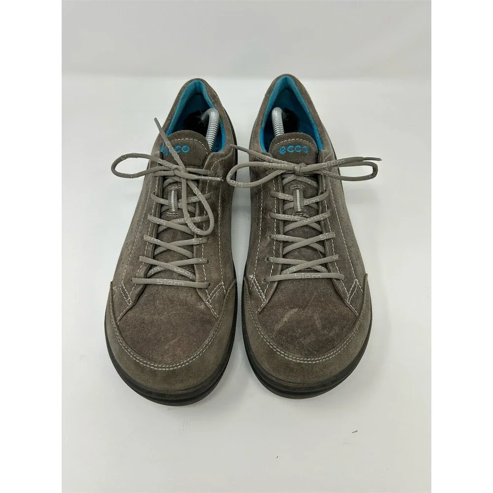 ECCO BIOM Grip Men's Low Top Lace-Up Sneakers Gray Brown Taupe Blue Lining 45
